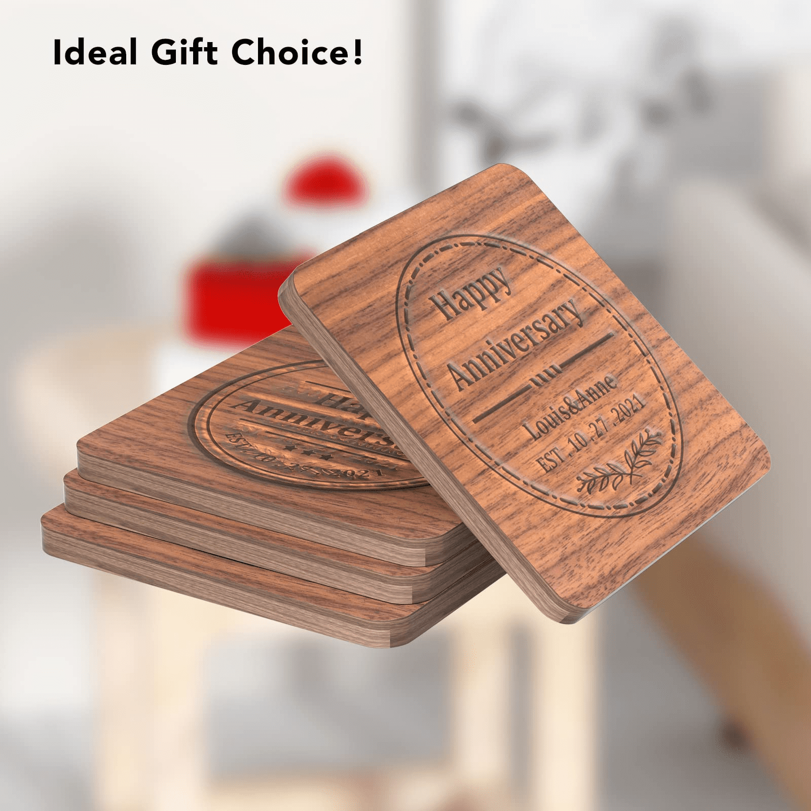 Personalized Customizable Wood Coasters for Drinks, Wedding & Bridal S –  personalmementos