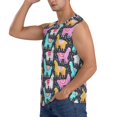 thumbnail image 3 of Pofeuu Colorful Alpaca Print Men's Muscle T-Shirt, Sleeveless, Muscle Tank, Classic Muscle Tee Top For Men Casual Sleeveless Muscle T-Shirt Trendy Clothes-X-Large, 3 of 7