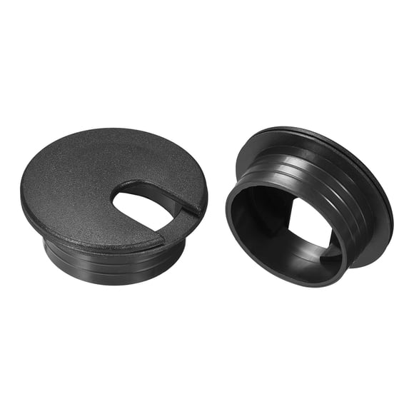 Unique Bargains 2Pack 1.38Inch/35mm Cable Hole Cover ABS Desk Cable Wire Cord Grommet, Black