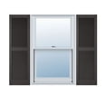 thumbnail image 1 of 14 1/2"W x 39"H Lifetime Vinyl, Custom Straight Top Center Mullion, Open Louver Shutters, w/Shutter-Loks (Per Pair), Musket Brown, 1 of 12