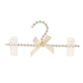 thumbnail image 2 of veasfak Trouser Skirt Tie Coat Pants Hanger Rack with 2 Clips Pearl Beaded Design White, 2 of 6