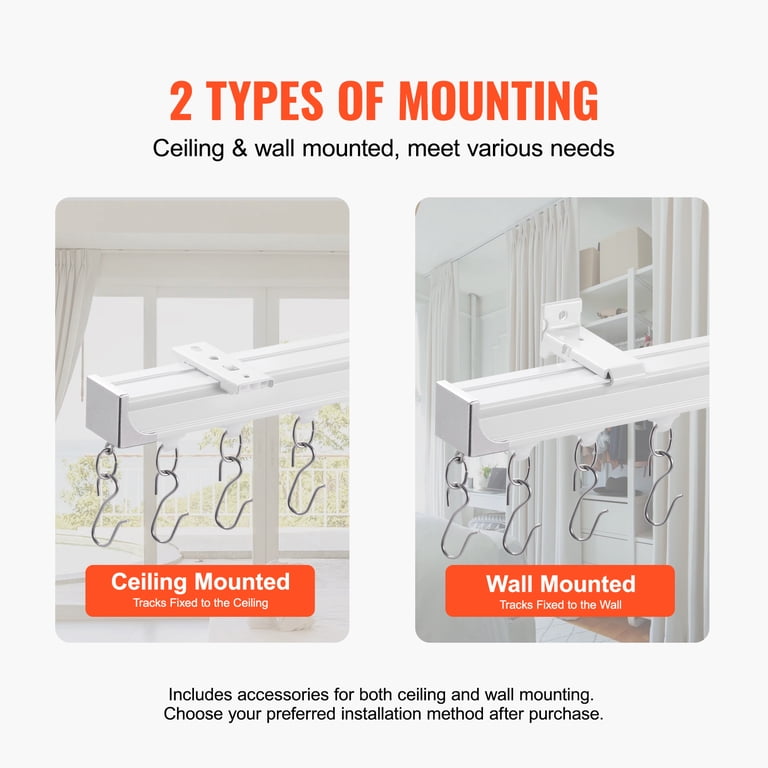 KFFKFF Wall/Ceiling Curtain Rail Set, 8.9 Feet photo 2