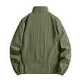 thumbnail image 3 of WTOBBY Men's Summer Lightweight Jacket for Outdoor Use - Loose Fit, Sun Protective, Waterproof Windbreaker in Solid Color, Perfect for Casual and Sports Activities,Army Green L, 3 of 7