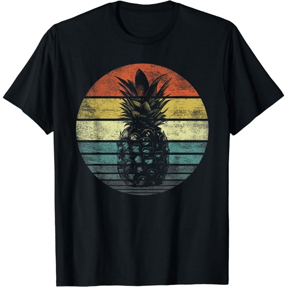 Retro Vintage Pineapple Funny Pineapple Lover Summer Gift T-Shirt Black Large