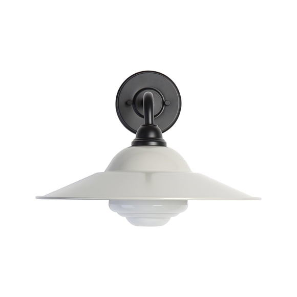 Croma Applique Murale 15 Pouces - Extérieur en Noir Mat avec Abat-Jour Gris Mat