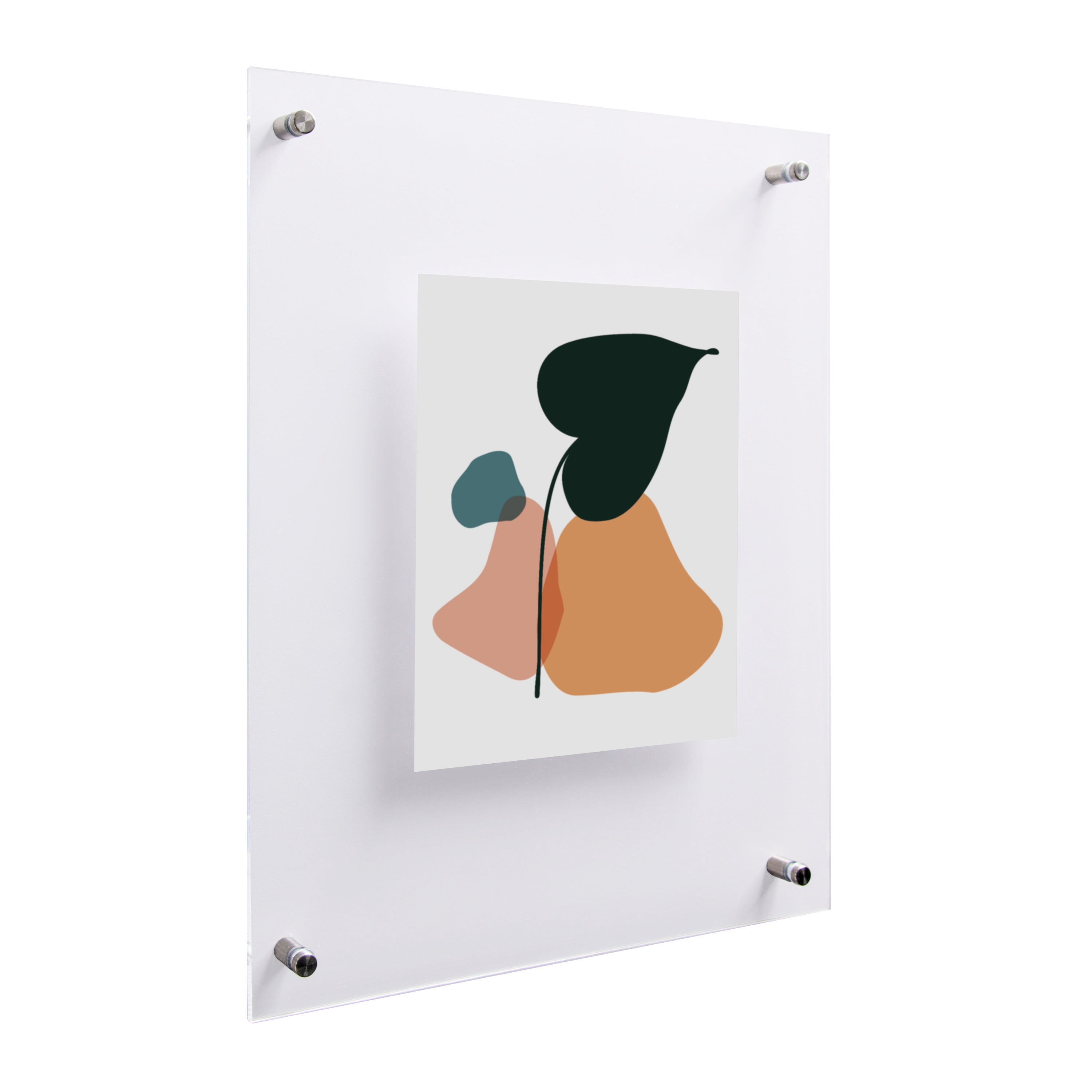 Better Homes & Gardens Silver 8x10 Floating Acrylic Frame with Silver Wall mount Hardware