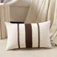 thumbnail image 4 of Fancy Homi Set of 2 Boho Brown Lumbar Decorative Throw Pillow Cover 12x20 inch for Couch Bed Sofa Chair, Modern Organic Farmhouse Home Decor, Soft Cotton Cute Accent Rectangle Cushion Case, 4 of 6
