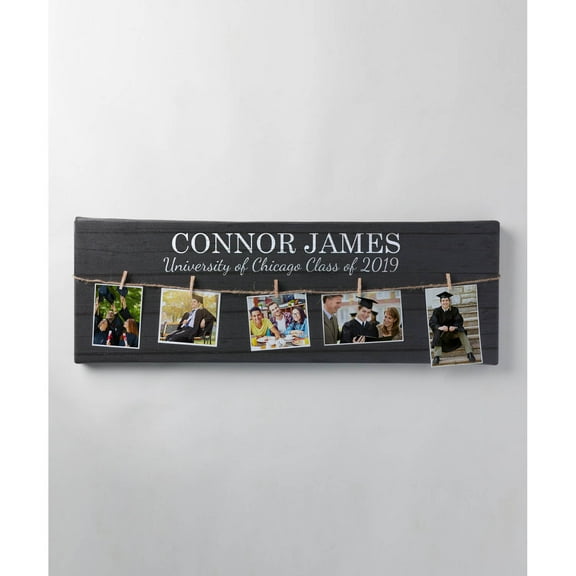 Personalized 9x27 Graduation Canvas with Photo Clips