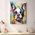 thumbnail image 2 of Boston Terrier Dog Cat Portrait Watercolor Painting Custom Canvas/Framed Canvas Prints - Wall Art for Home Decoration, Memorial Gift for Pet Lovers Dog Moms, home decor living room, 2 of 4