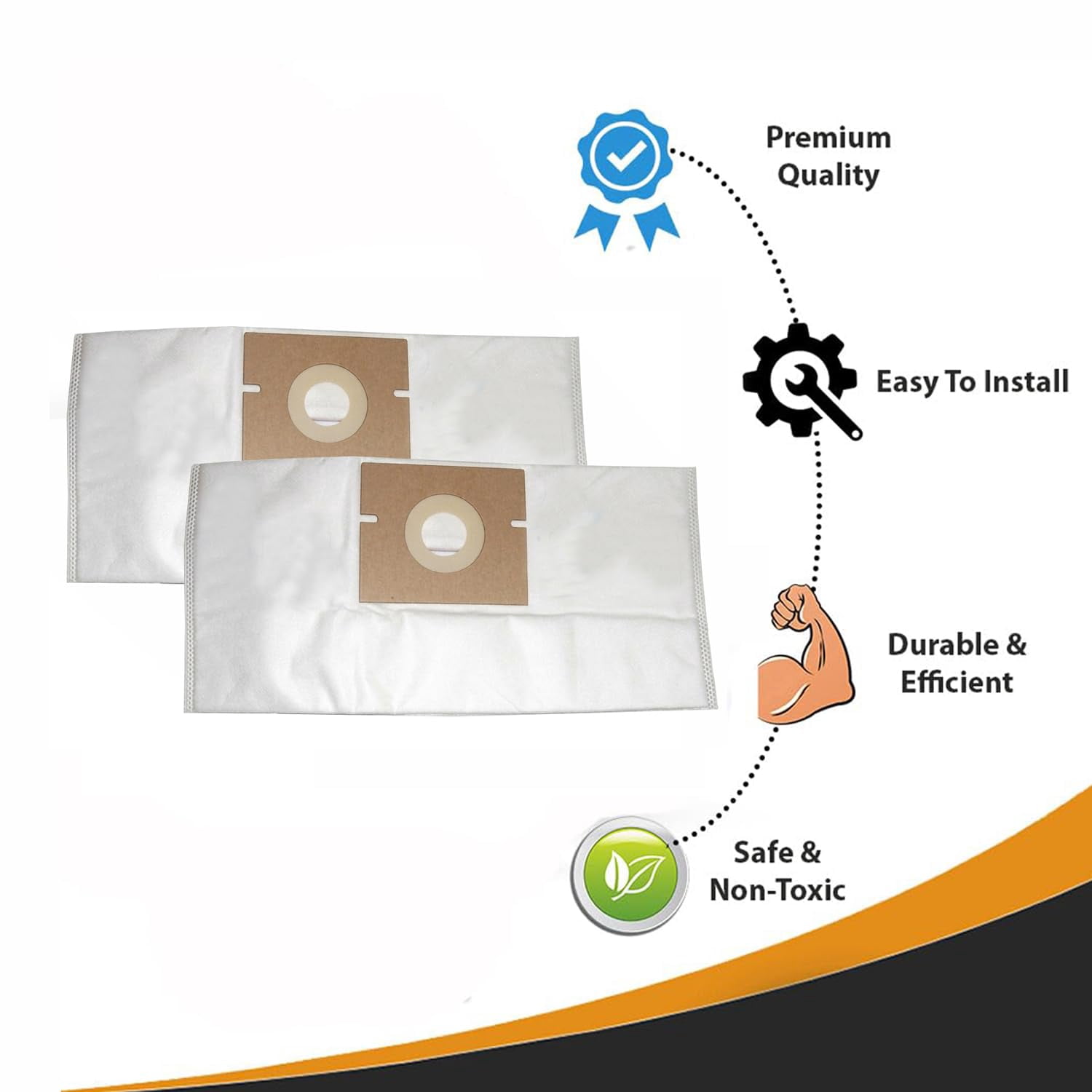 Replacement Part For Hoover 6 Type-S Hepa Canister Vacuum Paper Bags :- 4010808S