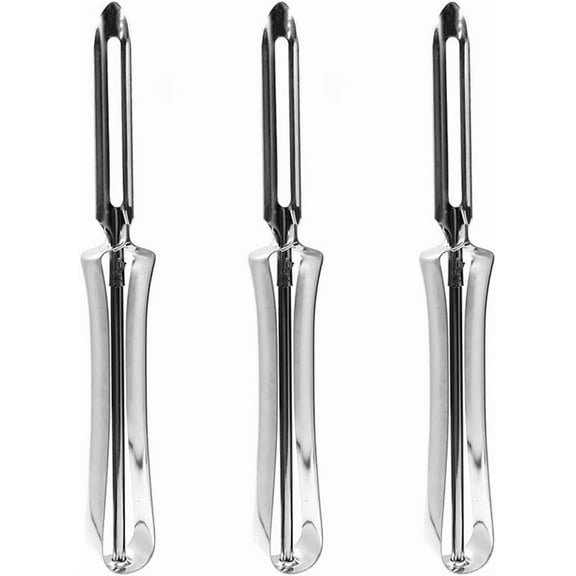 LQQBOX Vegetable Peeler, Stainless Steel Rotary Peeler for Potatoes Carrots Apples Pears (Set of 3)