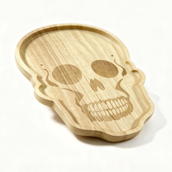 Large Bamboo Wood Halloween Charcuterie Cheese Cutting Board Spooky Skull Decorative Serving Platter Tray for Thanksgiving Christmas Housewarming Party