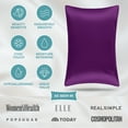 thumbnail image 5 of Bare Home 100% Mulberry Silk Zipper Pillowcase - Perfect for Hair and Skin - Premium 6A Grade, 19 Momme Silk - Standard, Plum, 5 of 9