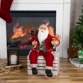thumbnail image 2 of Northlight 24" Sitting Santa Claus with Gift Bag and Presents Christmas Figure, 2 of 5