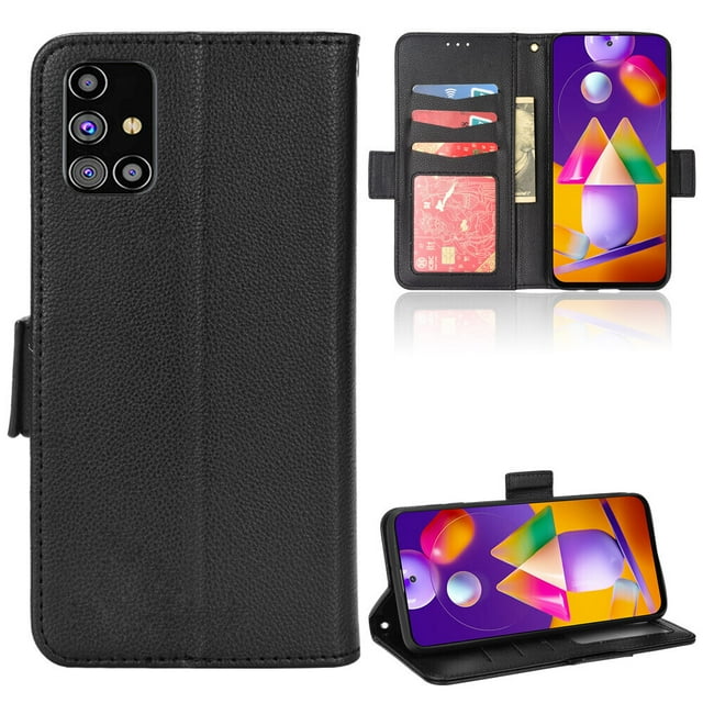 Samsung Galaxy M31S Case , PU Leather Flip Cover Card Slots Magnetic Closure Wallet Case for Samsung Galaxy M31S