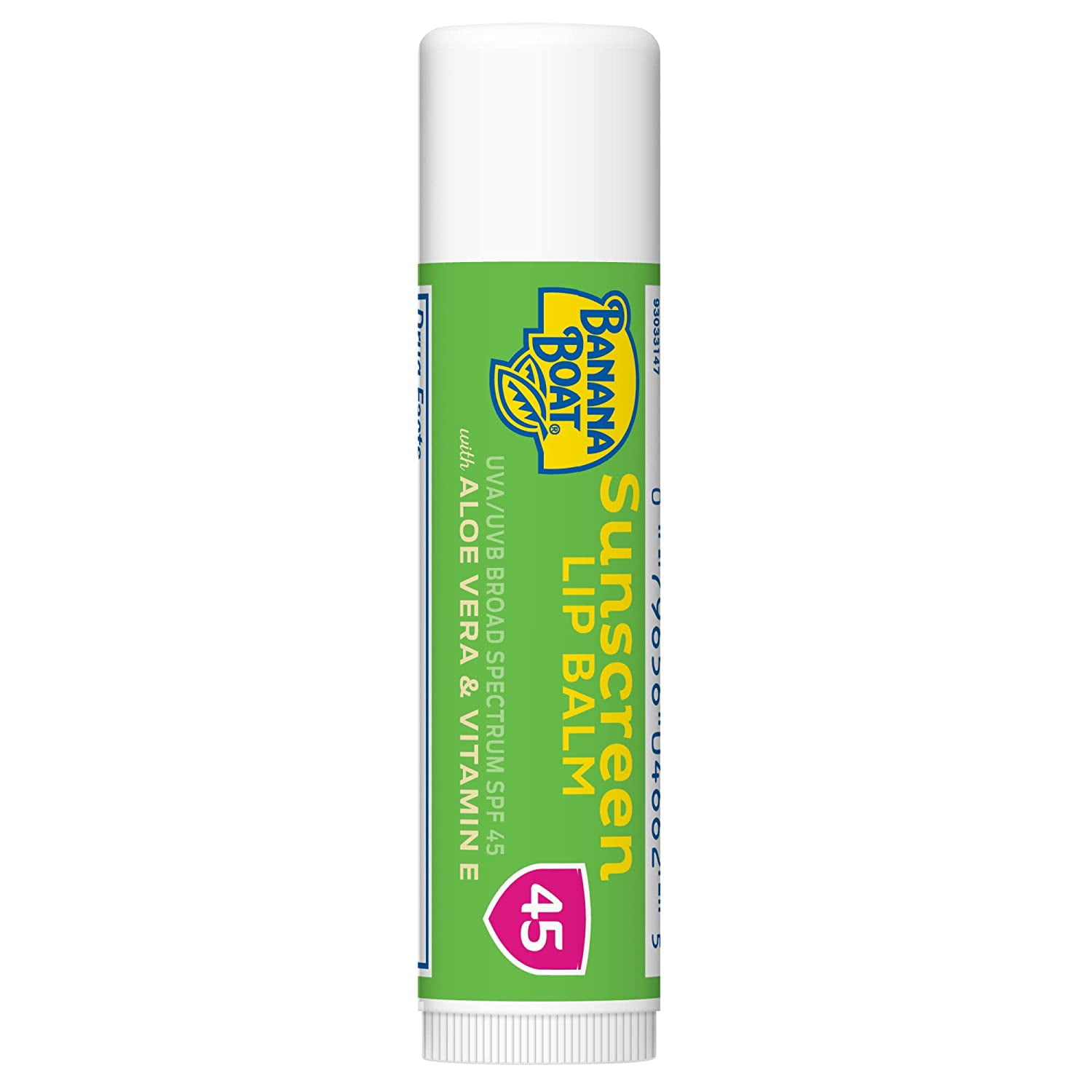 Banana Boat Sunscreen Aloe Vera with Vitamin E Broad Spectrum Sun Care Sunscreen Lip Balm - SPF 45, 0.15 Ounce (Pack of 24)