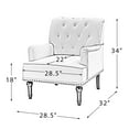 thumbnail image 6 of UWR-Nite Modern Accent Chair Club Chair, Elegant Button Tufted Armchairs, Living Room Roll Arm Armchairs, Single Sofa with Wooden Legs for Bedroom Living Room, 6 of 6