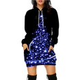 thumbnail image 1 of Vestido con capucha de árbol de Navidad para mujer, suéter de patrón divertido, ropa de fiesta de vacaciones de Navidad, falda de moda informal, Jersey, nuevo, 1 of 4