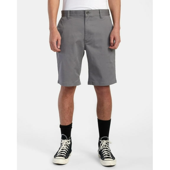 Rvca Mens Regular fit Chinos Shorts 31 Grey Solid Stretch