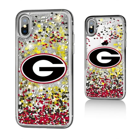 Georgia Bulldogs Cell Phone Cover - UGA Georgia Bulldogs Confetti Glitter Case for iPhone X