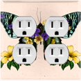 thumbnail image 1 of Metal Light Switch Plate Cover Unique Colorful Floral Butterfly Beige BUT024, 1 of 13