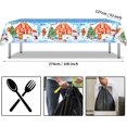 thumbnail image 2 of 1pc Blue 54" x 108" Rectangular Blue Gingerbread Man Christmas Tablecloth - Washable and Stain Resistant - for Christmas, New Year, Birthday Party, Home Table Decor, 2 of 5