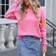 thumbnail image 4 of Ailaofu Womens Sweaters Flower Print - Crewneck Knitted Long Sleeve Sweaters Fall Winter Pullover Casual Top, 4 of 6