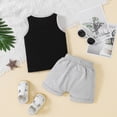 thumbnail image 4 of TOWED22 Toddler Baby Boy Summer Clothes Cute Dinosaur Tank Tops+Shorts Outfits Lightweight Elastic Cotton Short Sets(Grey,3-4 Y), 4 of 9
