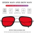 thumbnail image 4 of Gafas de sol AIEYEZO Tony Stark vintage con montura metálica cuadrada, 4 of 7