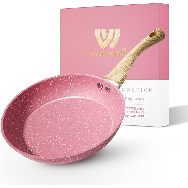 Sartén antiadherente Innerwell, 28 cm, color rosa, para huevos, PTFE, sin PFOA