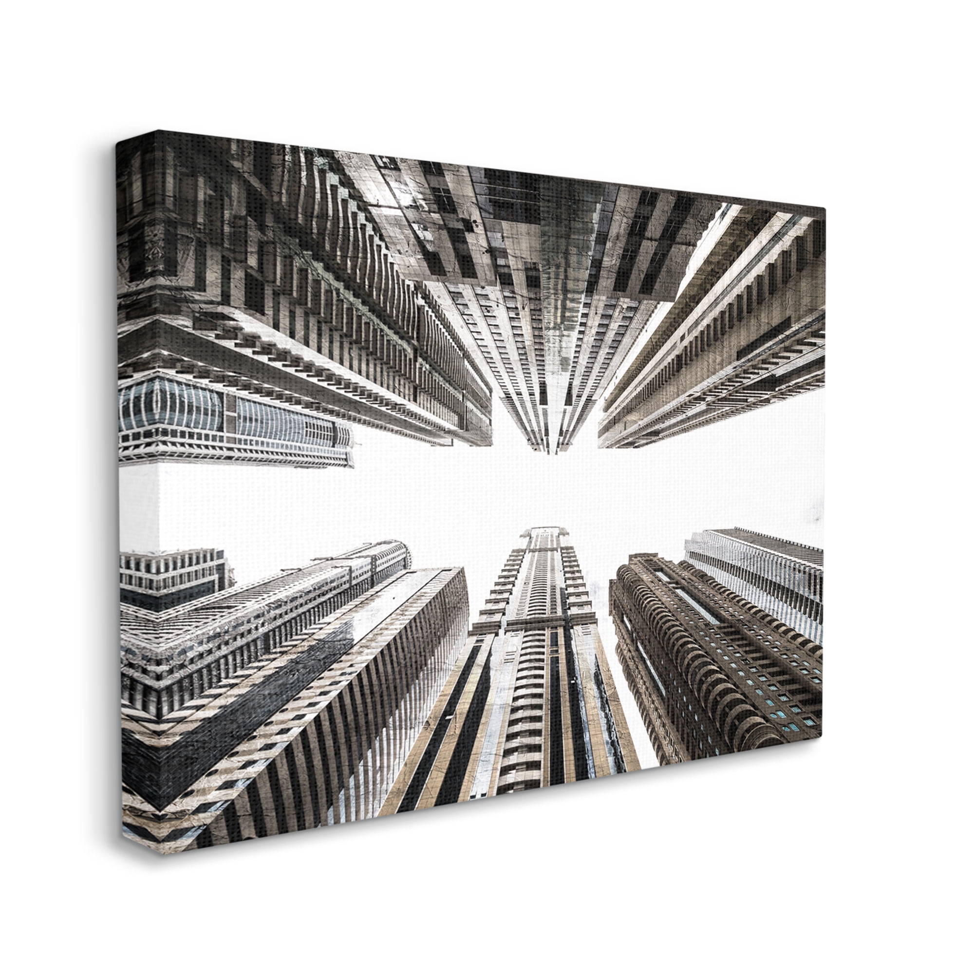 Stupell Industries Looming City Buildings Looking Up Urban Architecture Photograph Gallery Wrapped Canvas Print Wall Art, Design by Kim Allen