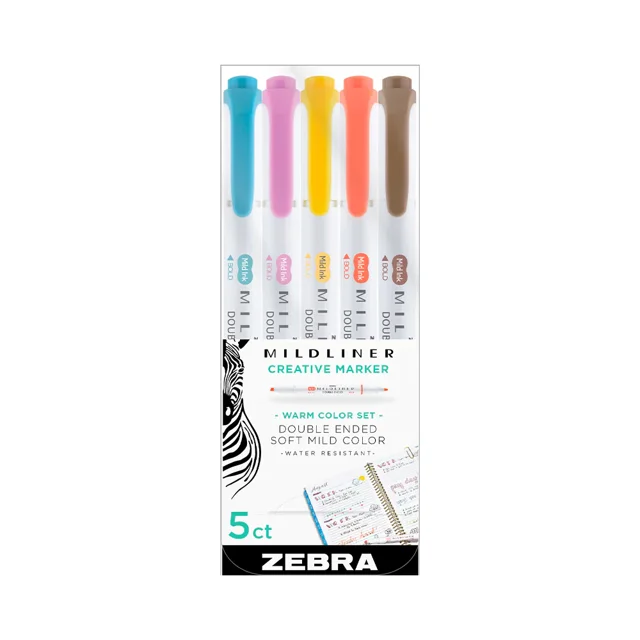 Marcadores Zebra Mildliner calido