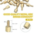 thumbnail image 2 of Uxcell M2.5 x 11+4 mm Female Thread Hex Brass PCB Standoff, 50 Pcs for FPV Drone Quadcopter PCB Motherboard Steel Screw Nut Set, 2 of 6