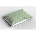 thumbnail image 2 of Ambesonne Honeycomb Pillow Sham 2 Pack, Bee and Honey Elements, 36"x20", Pale Green Pink, 2 of 3