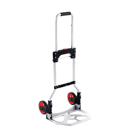 Folding Hand Truck Dolly, 176lbs Capacity - Aluminum Foldable Cart with Telescoping Handle & Wheels for Home, Office, Luggage, Shopping, Travel