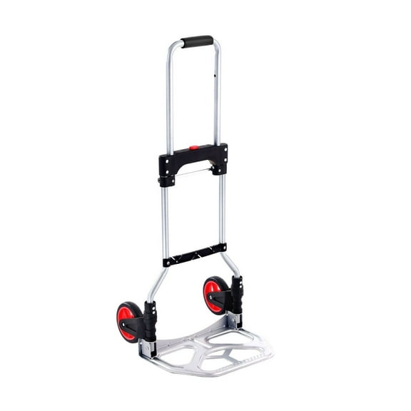 Folding Hand Truck Dolly, 176lbs Capacity - Aluminum Foldable Cart with Telescoping Handle & Wheels for Home, Office, Luggage, Shopping, Travel