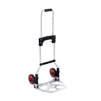 Folding Hand Truck Dolly - 176lbs Capacity Aluminum Cart, Heavy Duty Luggage Trolley with Telescoping Handle & Wheels for Home, Office, Shopping, Travel