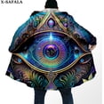 thumbnail image 1 of Capa de sueño con estampado 3D de ojos psicodélicos Trippy para hombres, abrigo grueso y cálido con capucha, abrigo de lana a prueba de viento, bata, manta, 1, 1 of 4