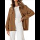 thumbnail image 3 of Chaqueta Informal de Otoño para Mujer, de Larga, con Botones, Holgada y Ligera, con Bolsillos. Marrón S, 3 of 8