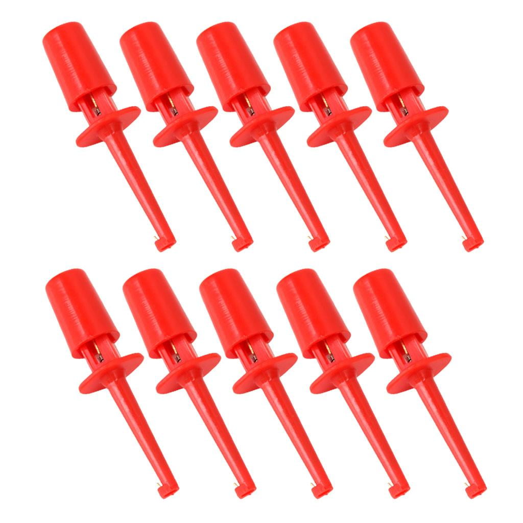 10 Pièces Rouge Mini Test Hook échantillon Spring Clip for PCB SMD IC prüfschnur 