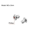 thumbnail image 2 of Uxcell M2x2mm Phillips Screw Fastener Silver Tone 2.8mm Dia Screw Head 200 Pack, 2 of 5