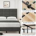 thumbnail image 5 of Bed Frame with Headboard, Linen Upholstered Twin Bed Frames with Solid Wooden Slats Support, No Box Spring Needed, Noise-Free, Grey, 5 of 9
