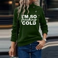 thumbnail image 2 of Savings Women's Long Sleeve Crewneck Letter Printed Side Buttons Tunic Shirts Trendy Casual Pullover Sweatshirts Green,L, 2 of 6