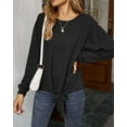 thumbnail image 2 of Contrast Button Shoulder Detail Sweater Black Small, 2 of 4