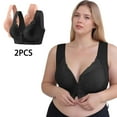 thumbnail image 2 of successthop 2 Pack Wireless Bras for Women Front Closure Seamless Plus Sizes Lace Color Block Everyday Wear, 2 of 9