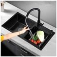 thumbnail image 3 of 32 Inch Double Bowl Kitchen Sink, Drop In Stainless Steel Sink, Undermount Dual Basin Workstation Sink, Rustproof & Noise Reduction Kitchen Sink Black, 3 of 9