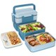 thumbnail image 1 of Fiambrera Bento, fiambrera para adultos con compartimento de acero inoxidable, fiambrera, a prueba de fugas, gran volumen, libre de BPA, se mantiene fresca durante mucho tiempo (azul), 1 of 4