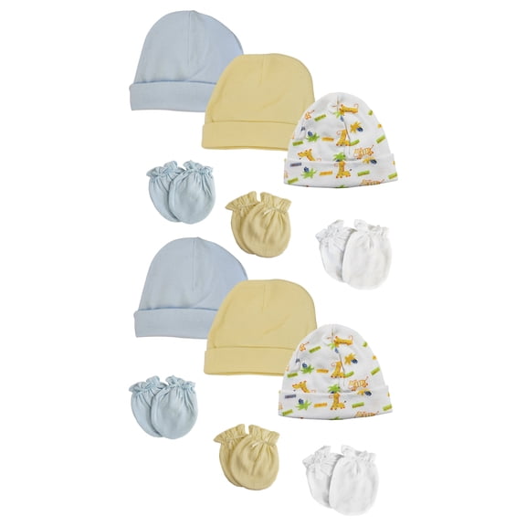Baby Boy Infant Caps and Mittens (Pack of 12)