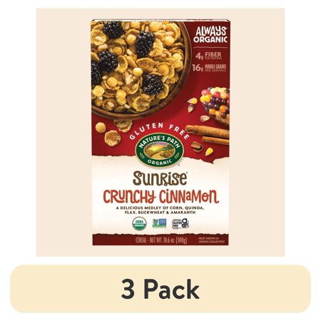 (3 pack) Nature's Path Organic Breakfast Cereal, Sunrise Crunchy Cinnamon, 10.6oz Box