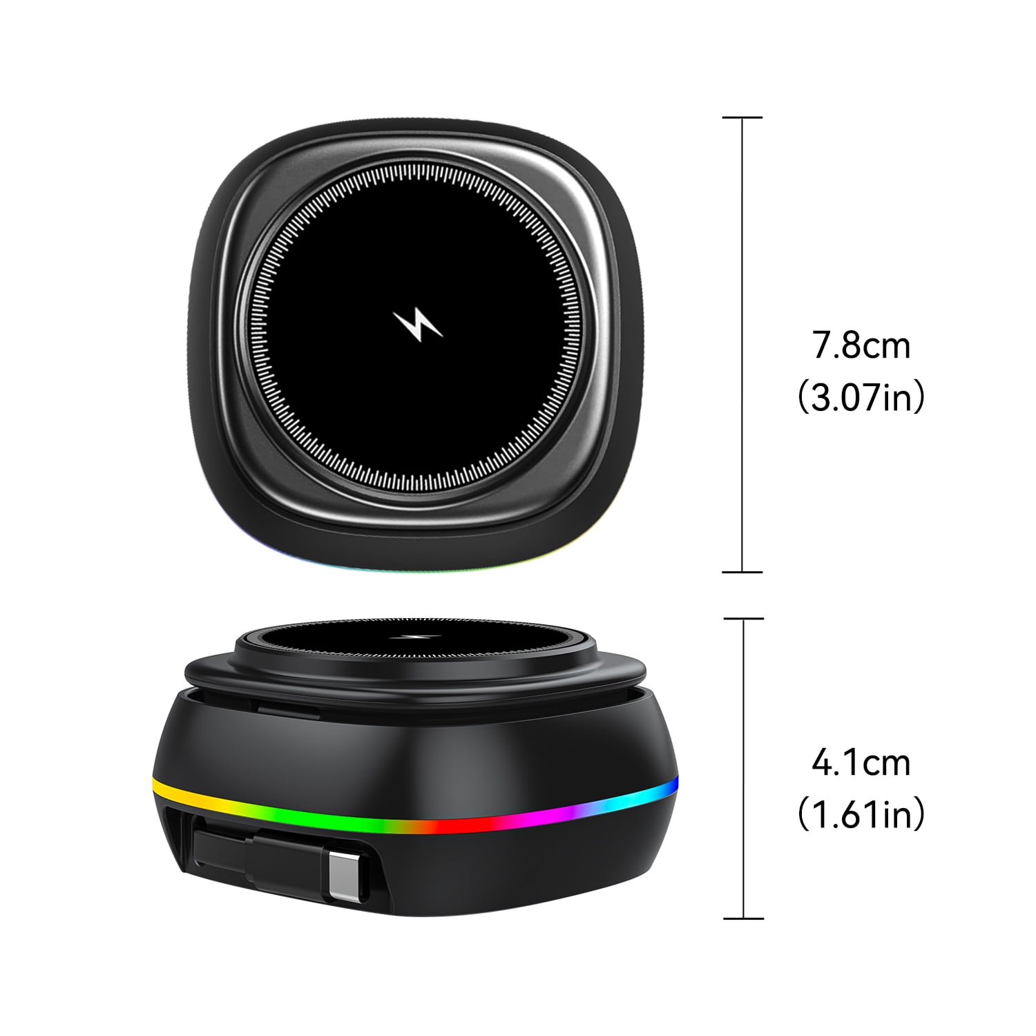 3-in-1 Foldable Wireless Charger Stand, 15W Fast Charging Station for iPhone, Apple Watch, AirPods, Desktop & Car Mount Compatible with iPhone 16/15/14/13/12 Series